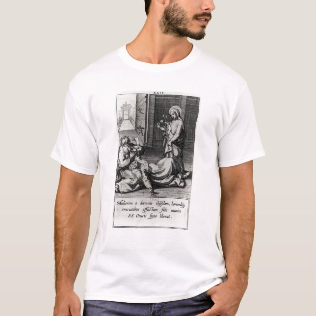 St. Catherine, die einen Dämon von einer Frau T-Shirt (Vorderseite)