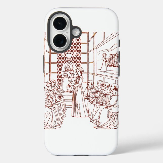 St Catherine Disputing mit Wissenschaftlern von Ma iPhone 16 Hülle (Rückseite)