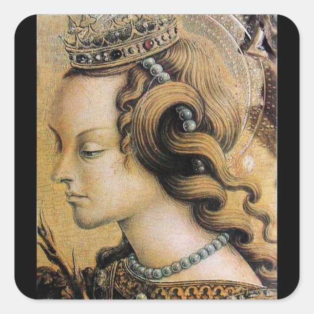 St. Catherine von Alexandria Quadratischer Aufkleber (Vorderseite)