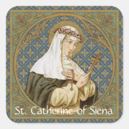 St. Catherine von Siena (19 BK) Quadratischer Aufkleber