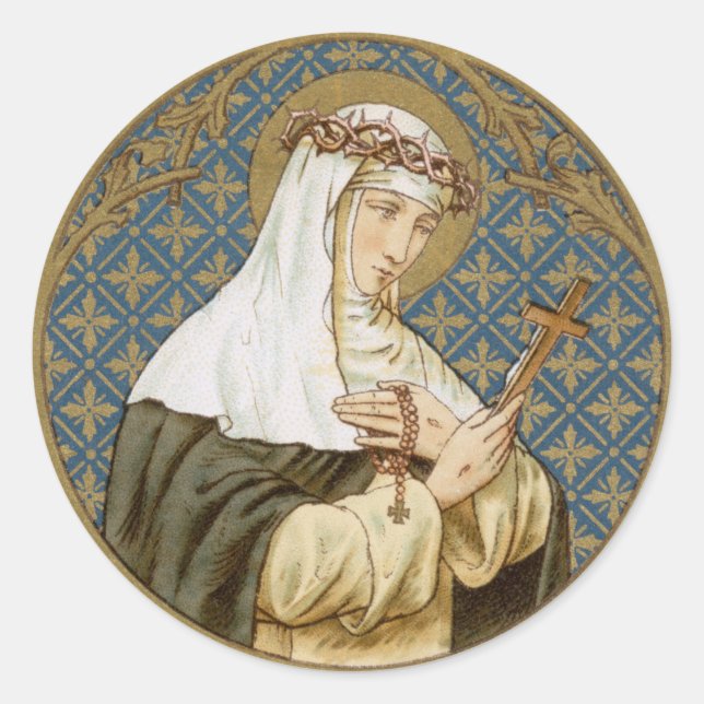 St. Catherine von Siena (19 BK) Runder Aufkleber (Vorderseite)