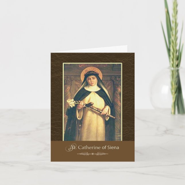 St. Catherine von Siena betet für uns Karte (Vorderseite)