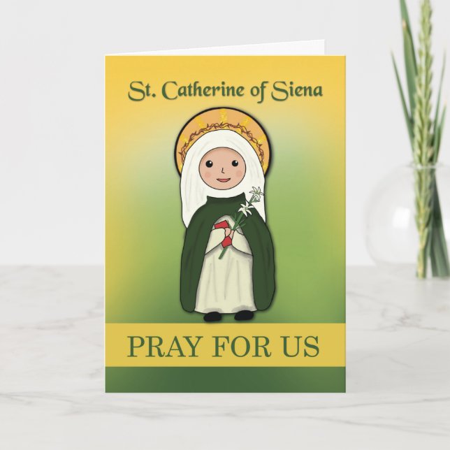 St. Catherine von Siena Denken Sie an Sie katholis Karte (Vorderseite)