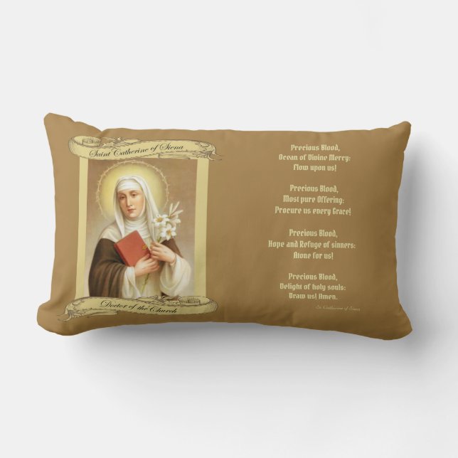 St. Catherine von Siena-Doktor der Kirche Lendenkissen (Vorderseite)