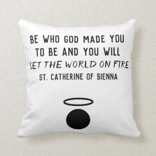 St. Catherine von Sienna Zitat Throw Kissen
