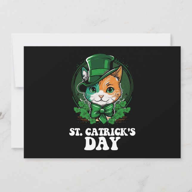 St Catricks Day Cat Lovers St Patrick's Day Einladung (Vorderseite)
