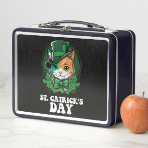St Catricks Day Cat Lovers St Patrick's Day Metall Brotdose
