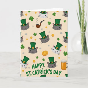 St. Catricks Day Katzen-Gesichter Karte