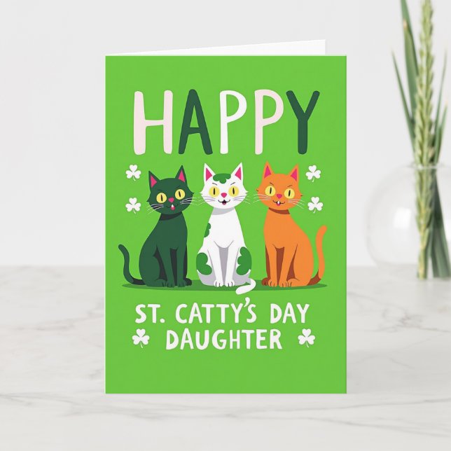 St Cattys Tag Tochter Faux Gold Karte (Vorderseite)