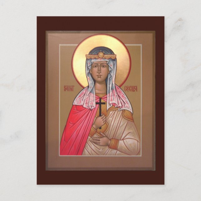St. Cecilia Gebet Card Postkarte (Vorderseite)