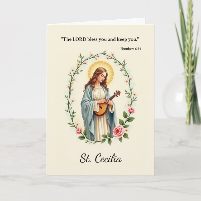 St Cecilia Gottes Friedens- und Segen-Schrift Karte (Vorderseite)