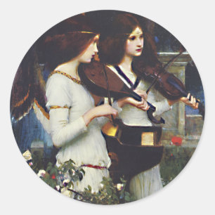 St Cecilia - John William Waterhouse Runder Aufkleber