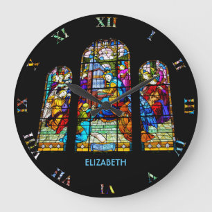 St. Cecilia Legebatterorgel Glass Imitation Große Wanduhr