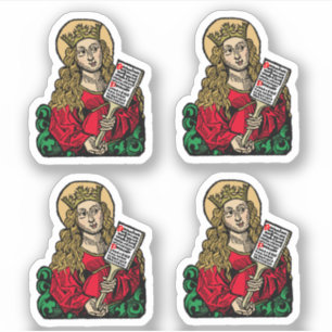 St. Cecilia mit Hymn Board (Nürnberg) 4-Up Aufkleber