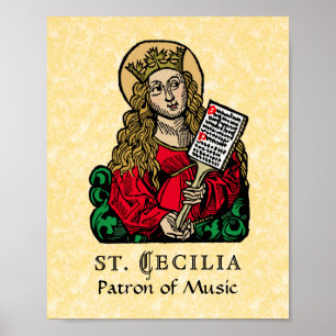 St. Cecilia mit Hymn Board (Nürnberg) Poster
