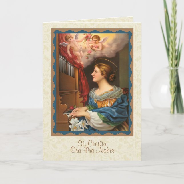 St. Cecilia Musicians Religious Catholic Saint Karte (Vorderseite)