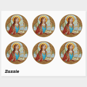 St. Cecilia von Rom (BK 003) Runder Aufkleber