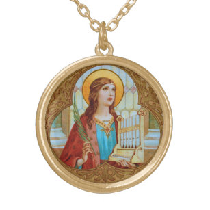 St. Cecilia von Rom (BK 003) Vergoldete Kette