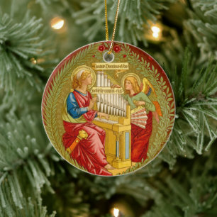 St. Cecilia von Rom (SNV 36) Runde Keramik Ornament
