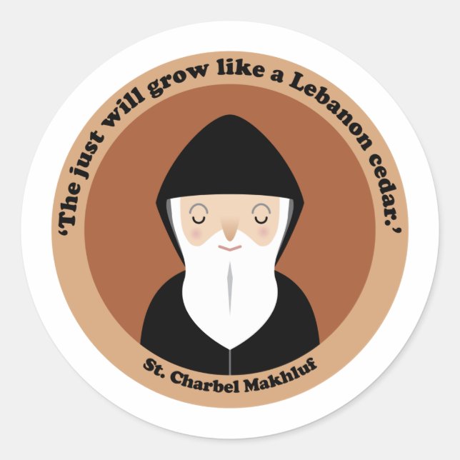 St. Charbel Makhluf Runder Aufkleber (Vorderseite)