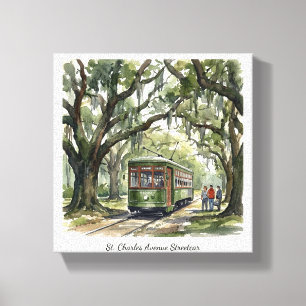 St. Charles Avenue Streetcar New Orleans NOLA Leinwanddruck