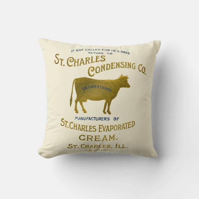 St Charles Illinois DAIRY COW MILK CREAM 1899 Kissen (Vorderseite)