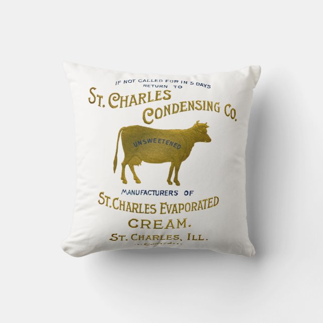 St Charles Illinois DAIRY COW MILK CREAM 1899 Kissen (Vorderseite)