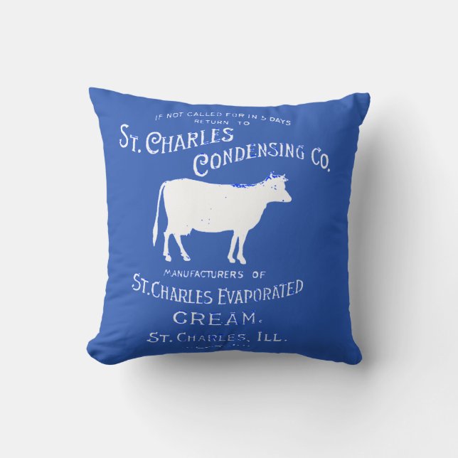 St Charles Illinois DAIRY COW MILK CREAM 1899 Kissen (Vorderseite)