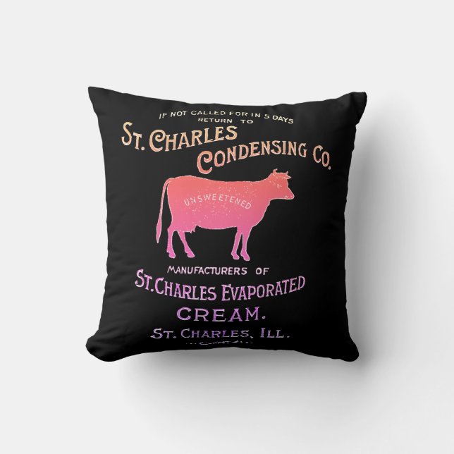 St Charles Illinois DAIRY COW MILK CREAM 1899 Kissen (Vorderseite)