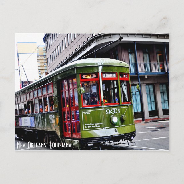 St. Charles Streetcar in New Orleans, LA Postkarte (Vorderseite)