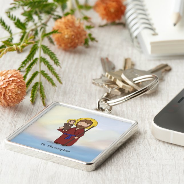 St. Christopher Festtag St. Christopher Schlüsselanhänger (Seite)