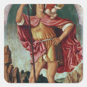 St Christopher Quadratischer Aufkleber