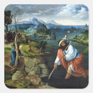 St. Christopher Quadratischer Aufkleber