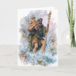 St. Christopher überquert den Fluss - Festtagskart Karte
