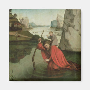 St Christopher, welches das Christus-Kind trägt Magnet