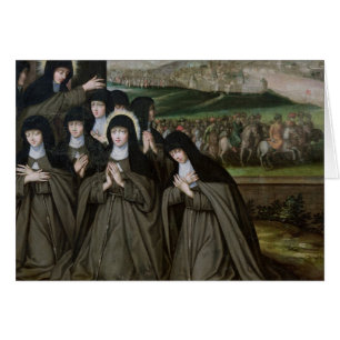 St Claire avec sa soeur, Agnès et nonnes