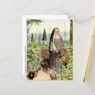 St. Clara von Assisi gießt Blumen (M 065) Postkarte