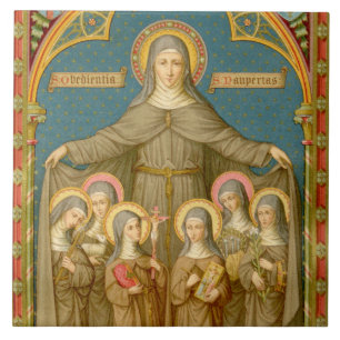 St. Clara von Assisi & Nonnen (SAU 27) Keramikflie Fliese