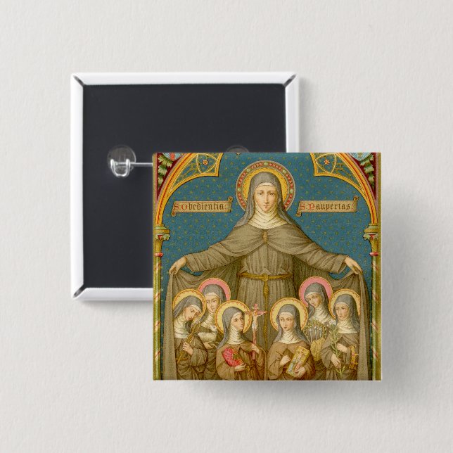 St. Clare of Assisi & Nuns (SAU 027) Button (Vorne & Hinten)