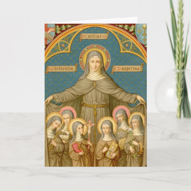 St. Clare of Assisi & Nuns (SAU 027) Gruß Karte (Vorderseite)
