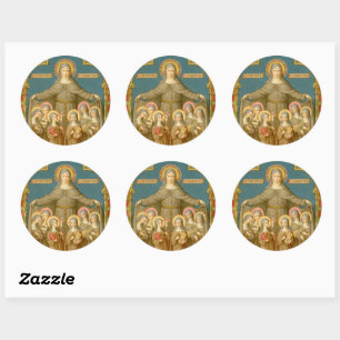 St. Clare of Assisi & Nuns (SAU 027) Runder Aufkleber