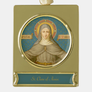 St. Clare of Assisi (SAU 027) Banner-Ornament Gold