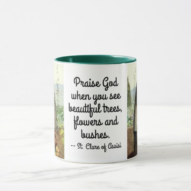 St. Clare of Assisi Watering Blume (M 065; Zitat) Tasse (Zentrum)