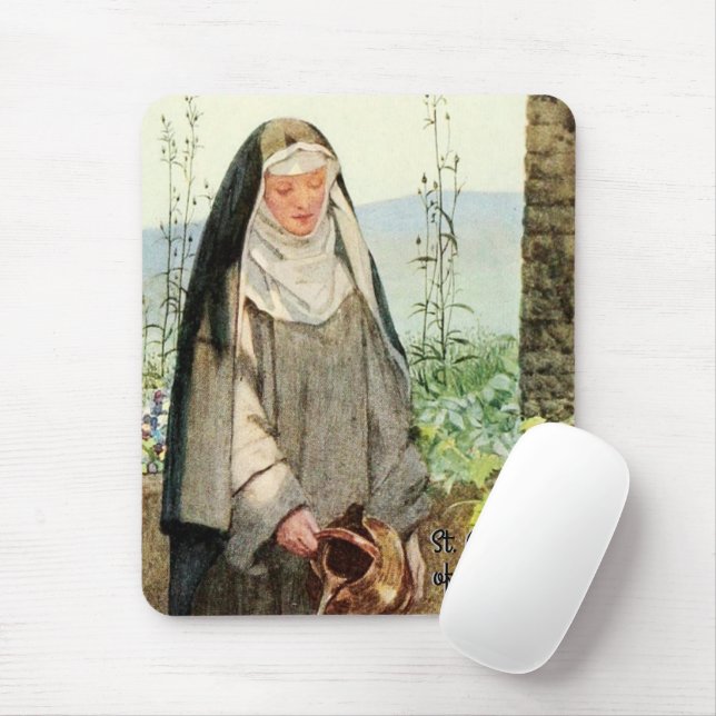 St Clare of Assisi Watering Flowers (M 065) Mousepad (Mit Mouse)