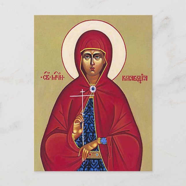 St. Claudia Procula Orthodoxe Icon Postkarte (Vorderseite)