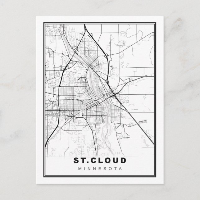 St Cloud Map Postkarte (Vorderseite)