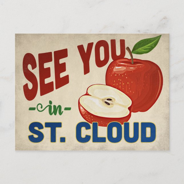 St. Cloud Minnesota Apple - Vintage Travel Postkarte (Vorderseite)
