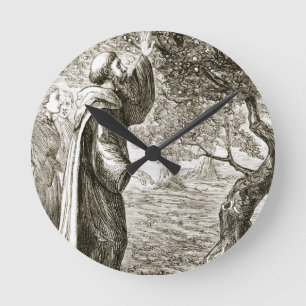 St. Columba changes bitter fruit into sweet, from Runde Wanduhr