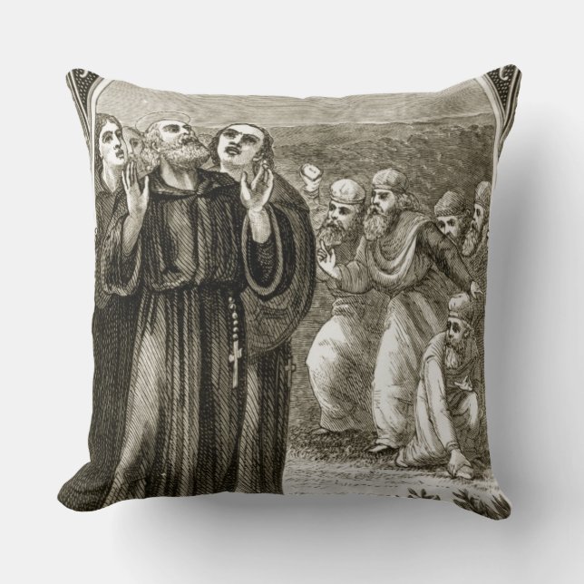 St. Columba, der und angegriffen durch die Druiden Kissen (Vorderseite)