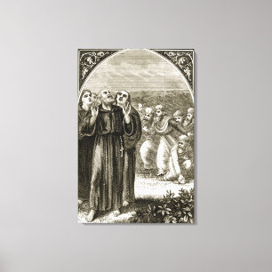 St. Columba, der und angegriffen durch die Druiden Leinwanddruck